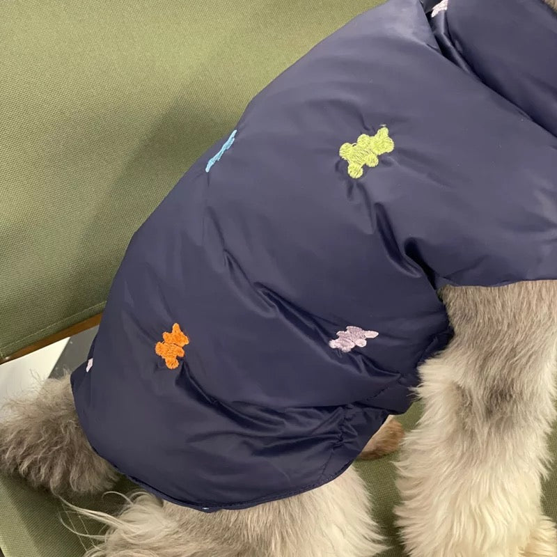 Embroided Gummy Bear Puffer Jacket