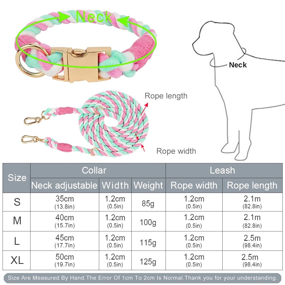 Colourful Rope Dog Collar