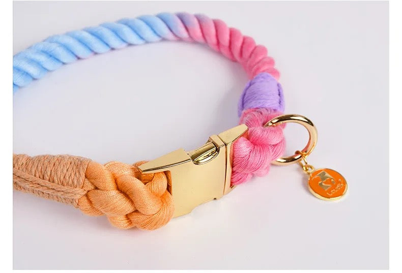 Colourful Rope Dog Collar