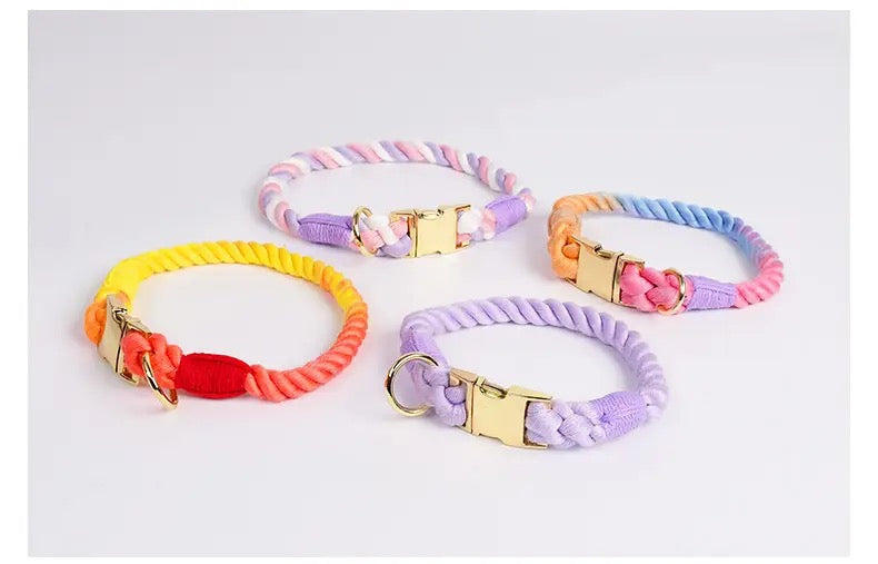 Colourful Rope Dog Collar