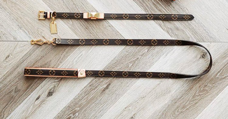 Chewy Vuitton Collar and Leash Set - Boujee Pup Co