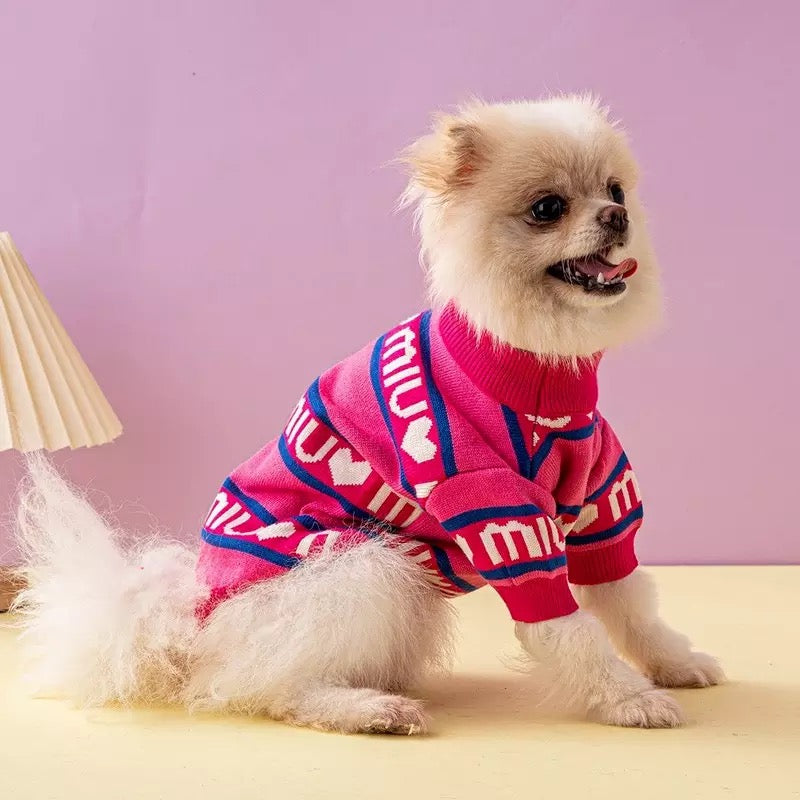 miu miu designer dog sweater jumper