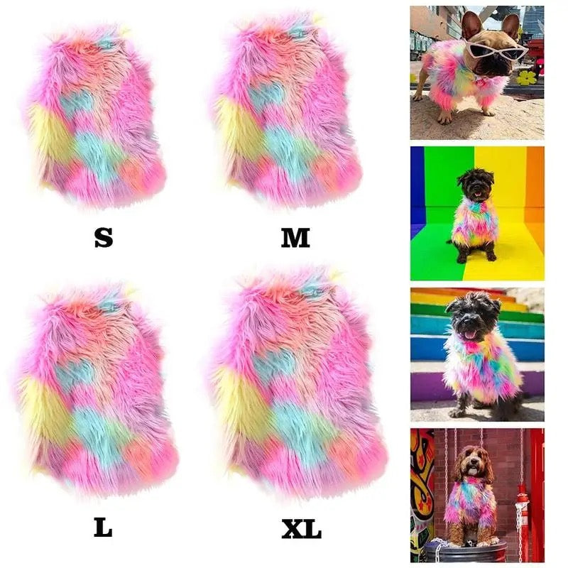 Chic Fluffy Rainbow Sweater