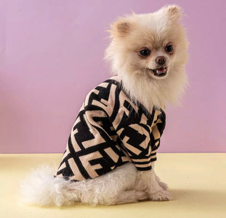 Fendi print designer dog sweater jumper