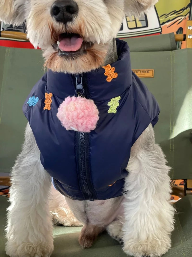 Embroided Gummy Bear Puffer Jacket