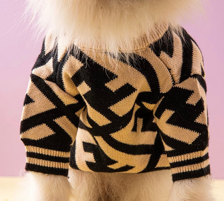 Fendi print designer dog sweater jumper